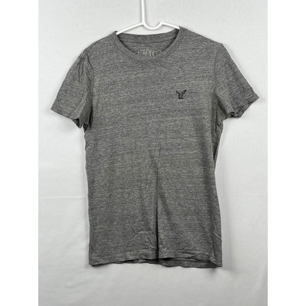 American Eagle T-Shirt Mens‎ Small Eagle Logo Crew Neck Heathered Gray S